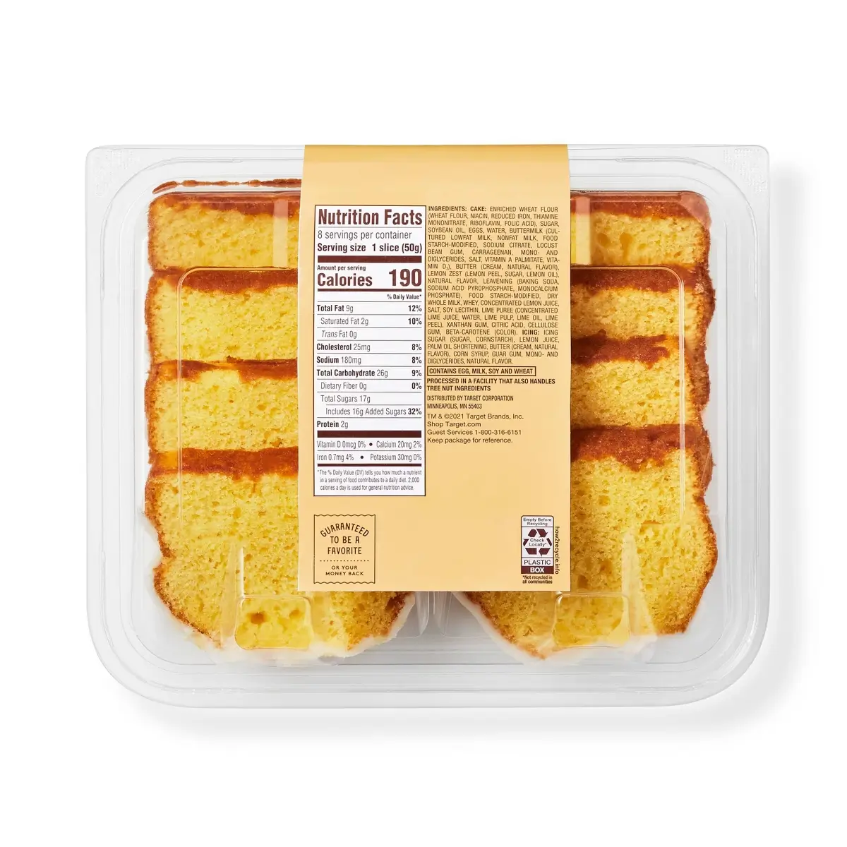 Favorite Day Iced Lemon Sliced Loaf Cake Bakery Fresh - 14.1oz