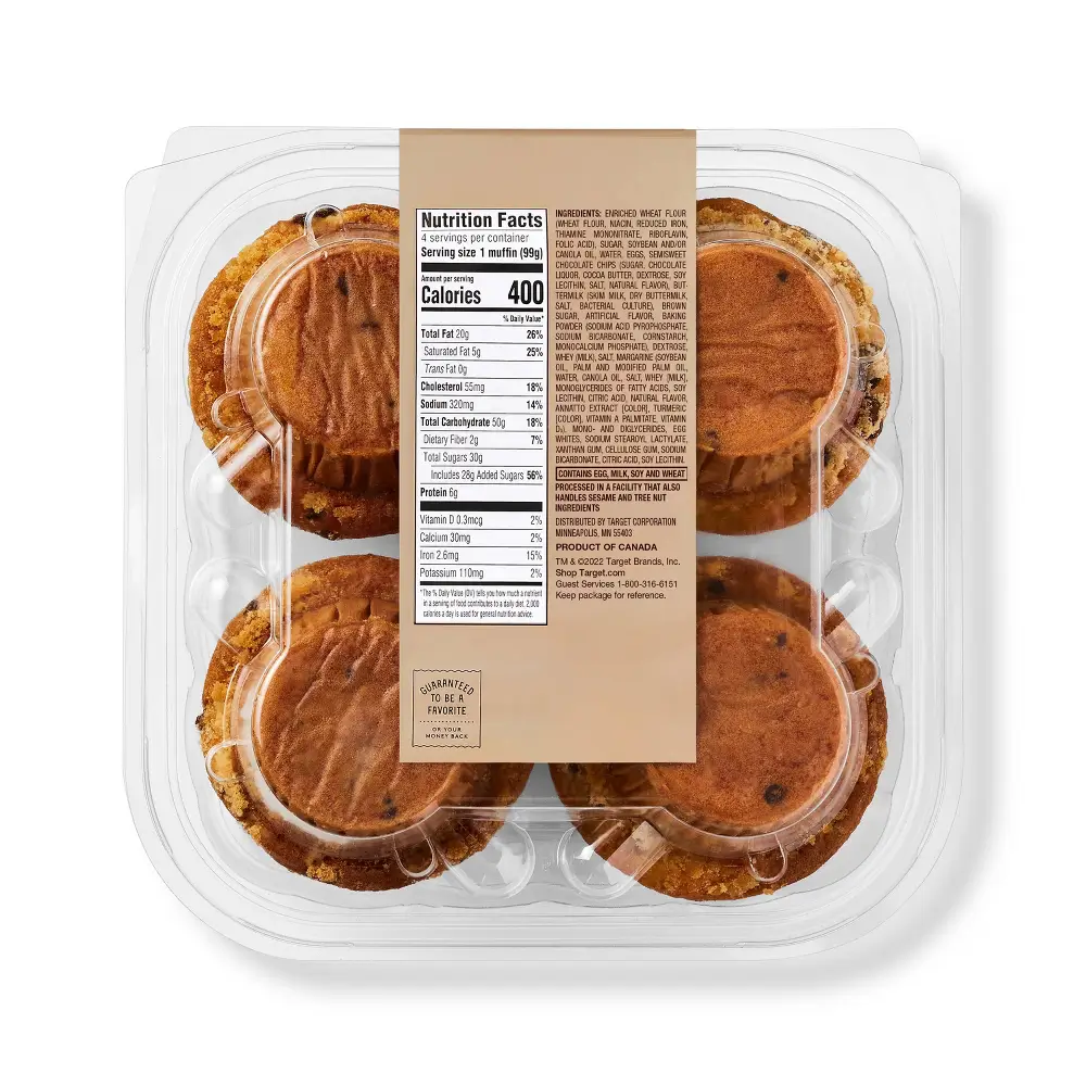 Favorite Day Chocolate Chip Muffins Sweet Treat - 14oz/4ct