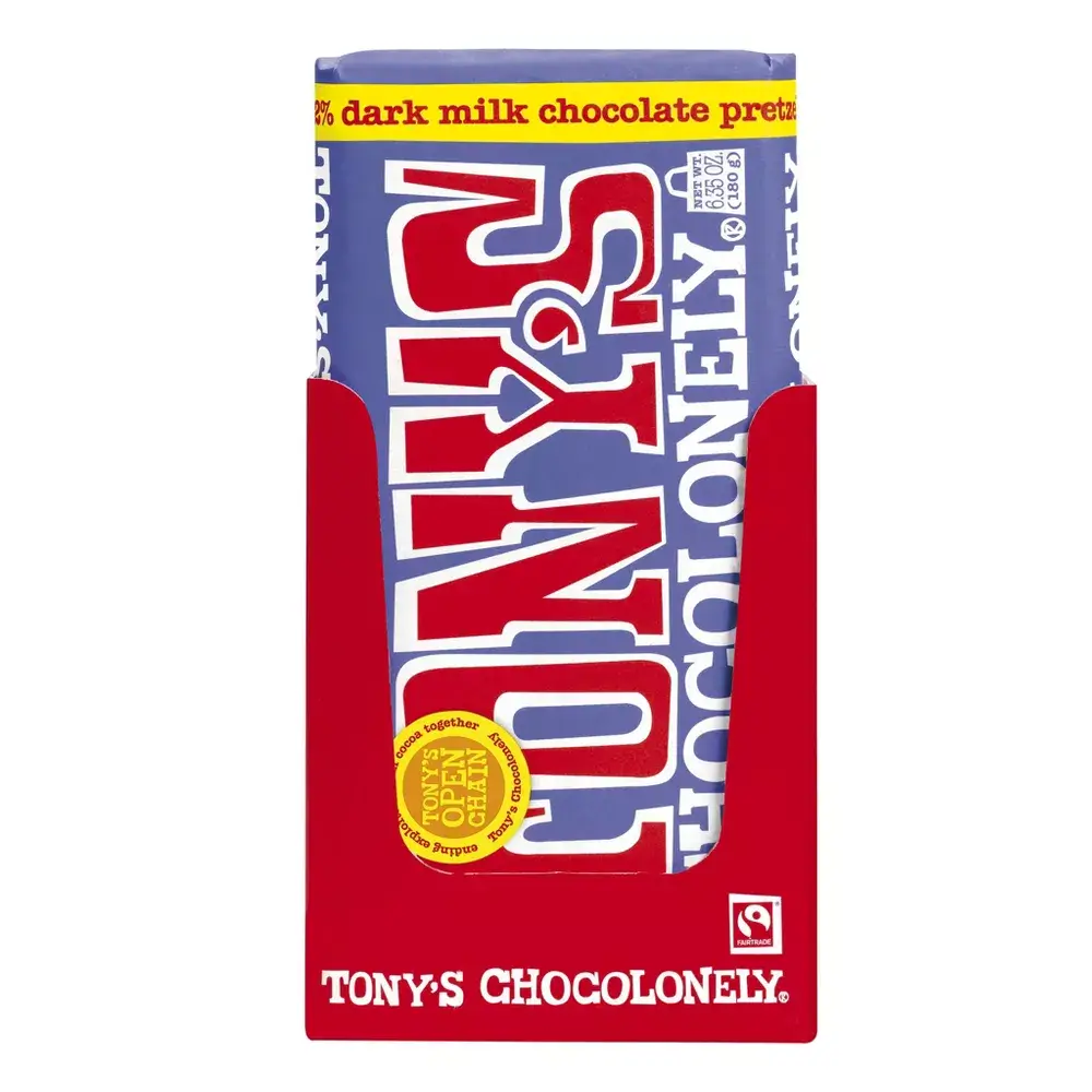 Tony’s Chocolonely Pretzel and Toffee Milk Chocolate Candy Bar